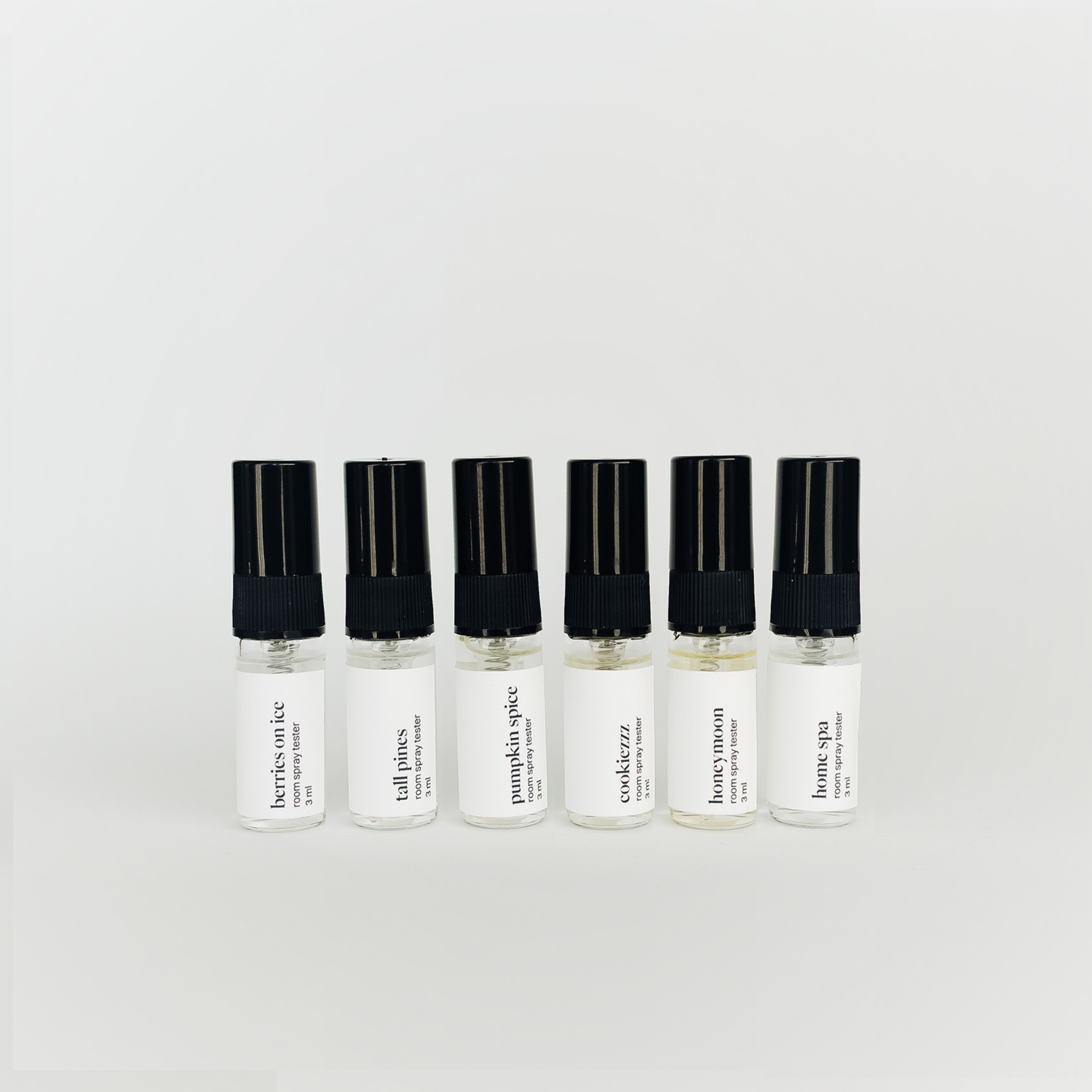 Discovery Set Vol. 2 – 6 mostre parfumuri de cameră Omahteka, spray 3ml: Home Spa, Berries on Ice, Pumpkin Spice, Tall Pines, Honeymoon, Cookiezzz