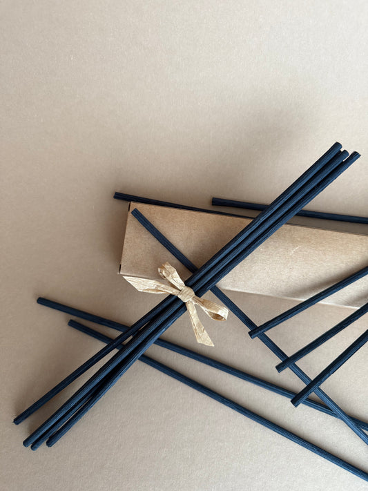 Bețișoare pentru difuzor de parfum din ratan natural negru, cu grosime de 4 mm, pentru difuzare intensă a parfumului de cameră